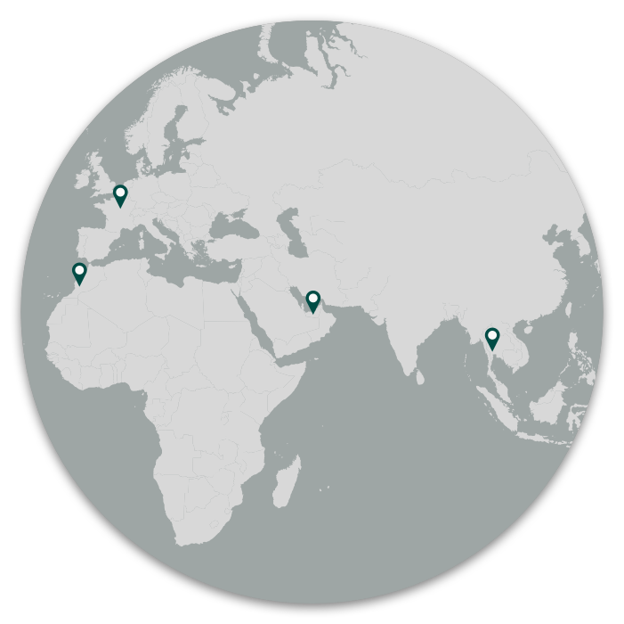 Planisphère avec les localisations de BNP Paribas Wealth Management